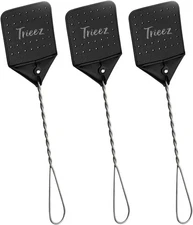 3 Pack Sturdy Leather Fly Swatter - Heavy Duty Flyswatter with Durable Metal ...