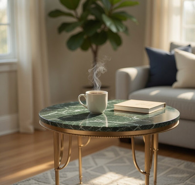 Green Marble Coffee Table   Modern Minimalist Luxury Table for Living Room