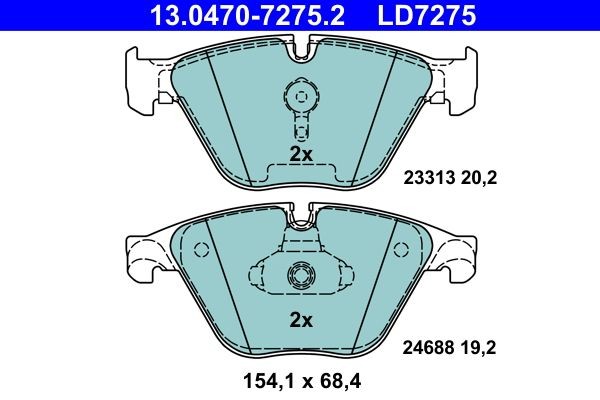Bremsbelagsatz Scheibenbremse Ate 13.0470-7275.2 (1Satz-1Stk)-image