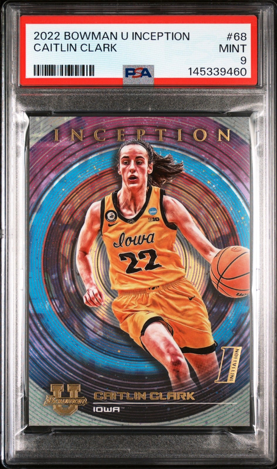 2022 Bowman U Inception Caitlin Clark #68 PSA 9 MINT Iowa Hawkeyes A2