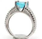 3CT Heat Treated Blue Topaz 925 Solid Sterling Silver Ring Sz 6 U4-7 — photo 3