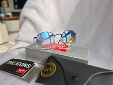 Ray-Ban RB3447 Round Black Frame Gradient Blue Lens Sunglasses
