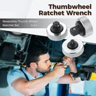 3Pack Reversible Thumbwheel Ratchet Wrench Set 1/4”3/8”1/2”Palm Ratchet Wrench