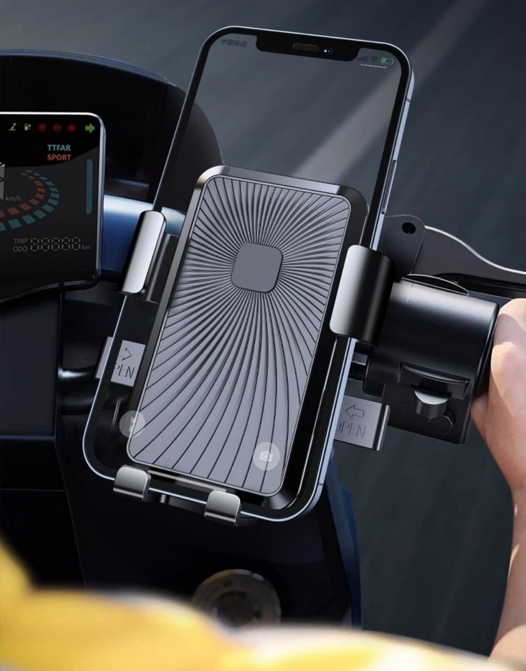 Phone Holder Motorcycle Bike Handlebar Phone Mount for Scooter Moped Motorbike - Image 4 of 4