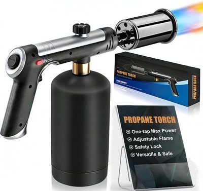 Powerful Propane Torch Gun,Kitchen Cooking Torch With One-Touch Max Fir...