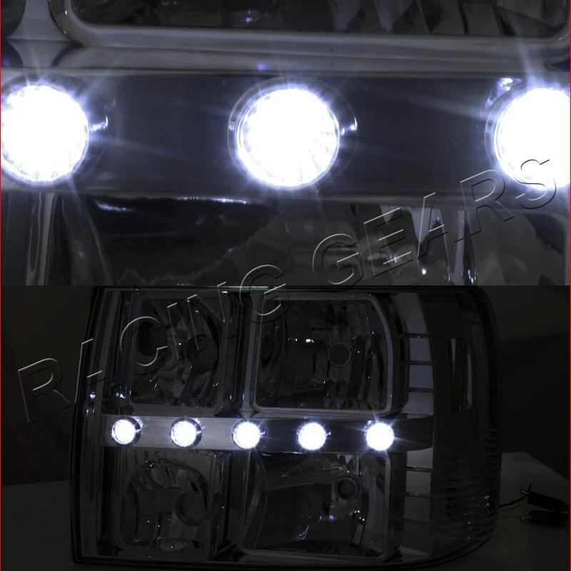 Luces de cabeza LED de carcasa cromadas + rejilla para Chevy Tahoe/Suburban 1500 2500 00-06 Foto 3 de 4