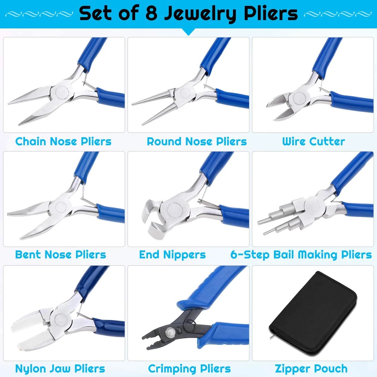 Jewelry Pliers 8Pcs Jewelry Making Pliers Tools Micro Jewelry