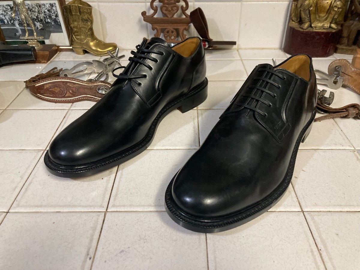 Christian Dior 44.5 Evidence Derby Shoes Black Calfskin Leather