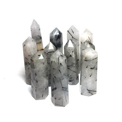 Raw Natural Quartz Rutilated Crystal Point Wand Tourmaline Stone Obelisk Healing - Picture 11 of 15