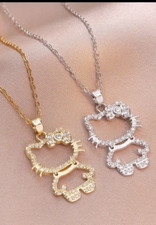 Hello Kitty Rhinestone Pendant Titanium Steel