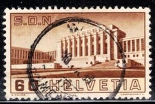 Switzerland Scott #240 Used Brown & Buff Palace League Of Nations    (A816)