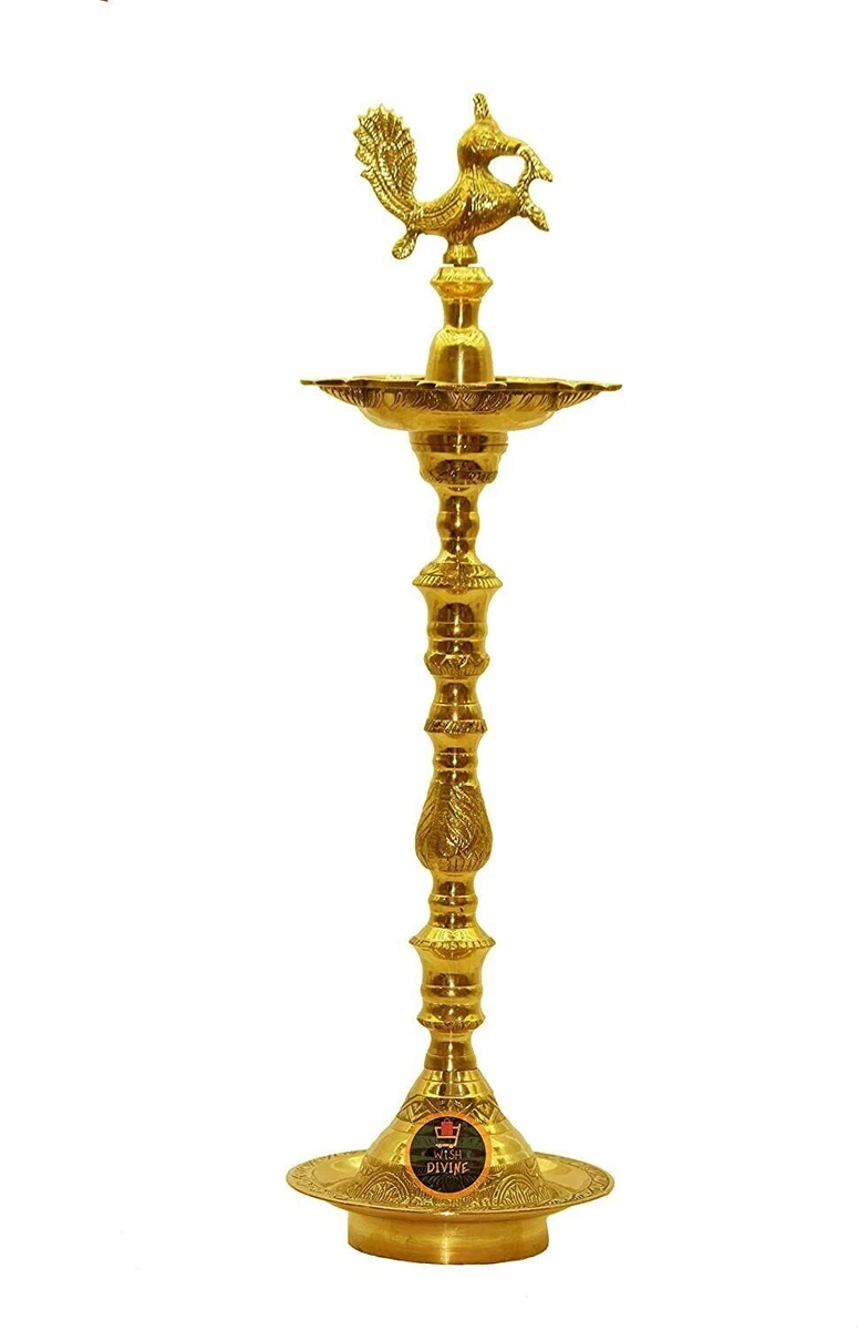 Divine Tamil Embossed Brass Kuthuvilakku Gold 60 Inches eBay