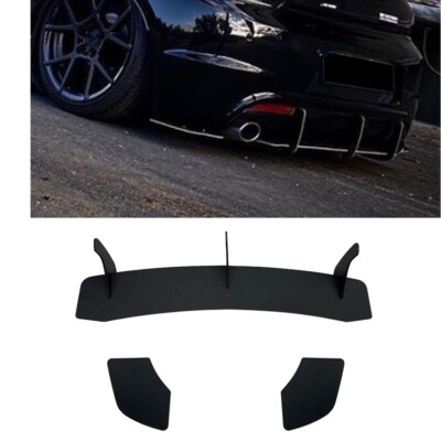 Rear Bumper Diffuser Canard Fins Splitter Black For VW Scirocco R 2015 2016 New