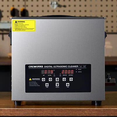 CREWORKS 10L Digital Ultrasonic Cleaner w Heater for Retainer Auto Part Glasses