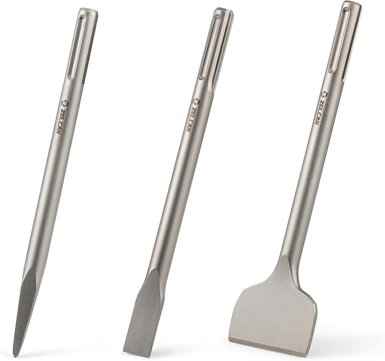 ZELCAN Chisel Set with SDS Max Shanks, 3pc Drill Bit with...