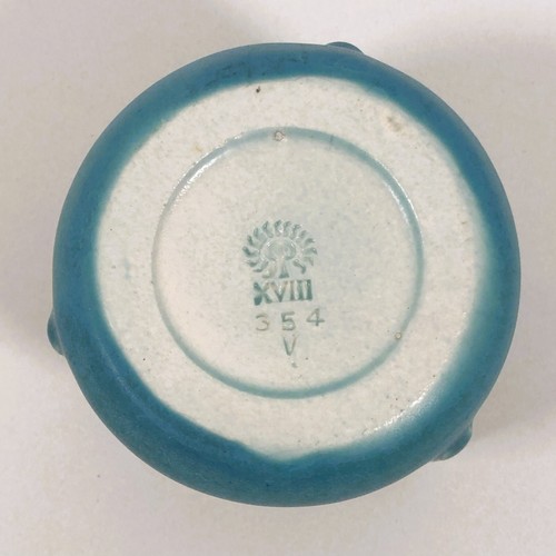 Rookwood Pottery 1918 Arts & Crafts Art Deco Robin Egg Blue Small Vase 3 Handles - Picture 5 of 8