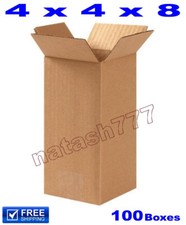 100 - 4x4x8 Cardboard Boxes 32ECT Mailing Packing Shipping Box Corrugated Carton