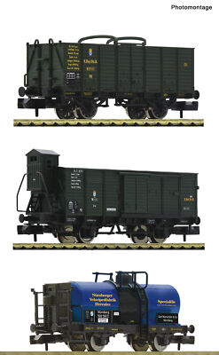 FLEISCHMANN 809005 Scale N Set Of Three Freight Cars Of K.Bay.Sts.B In Era I