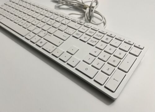 HP Lifestyle White Keyboard Slim Low Profile USB Wired TPC-P001K PC - Picture 2 of 6