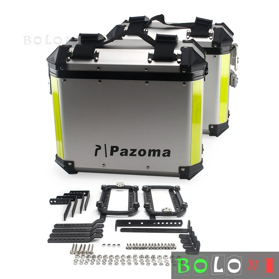 2x Fundas laterales de aluminio para alforja de motocicleta 36L para BMW F650 F800 R1200 R1250 Foto 3 de 4