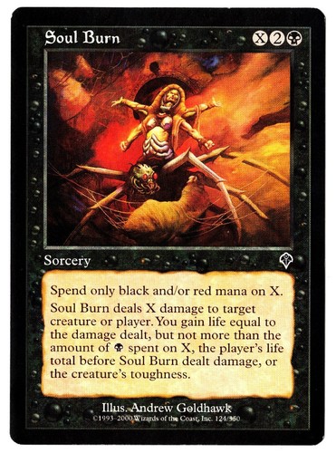 MTG Magic the Gathering Soul Burn (124/356) Invasion MP | eBay MTG Magic the Gathering Soul Burn (124/356) Invasion MP | eBay