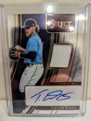 TAYLOR WALLS 2022 SELECT AUTO SIGNATURE MATERIALS CARD 006/299 SM-TW RAYS