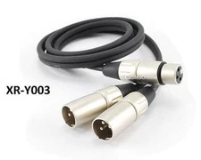 3ft Kirlin Pro XLR (3-Pin) Female Jack to 2-XLR Male Y-Splitter OFC Cable