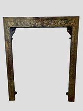 ANTIQUE INTRICATE DESIGN CAST IRON VICTORIAN FIREPLACE SURROUND 30.25 X 24.75”
