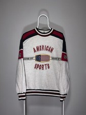 American Sports Vintage Flag Sweatshirt 90s Size M