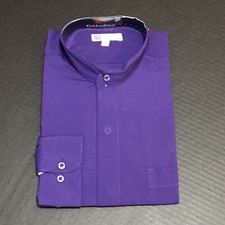 Mens' mandarin collar  banded collar dress shirt Fotino Landi/TDC NWT 15-15.5