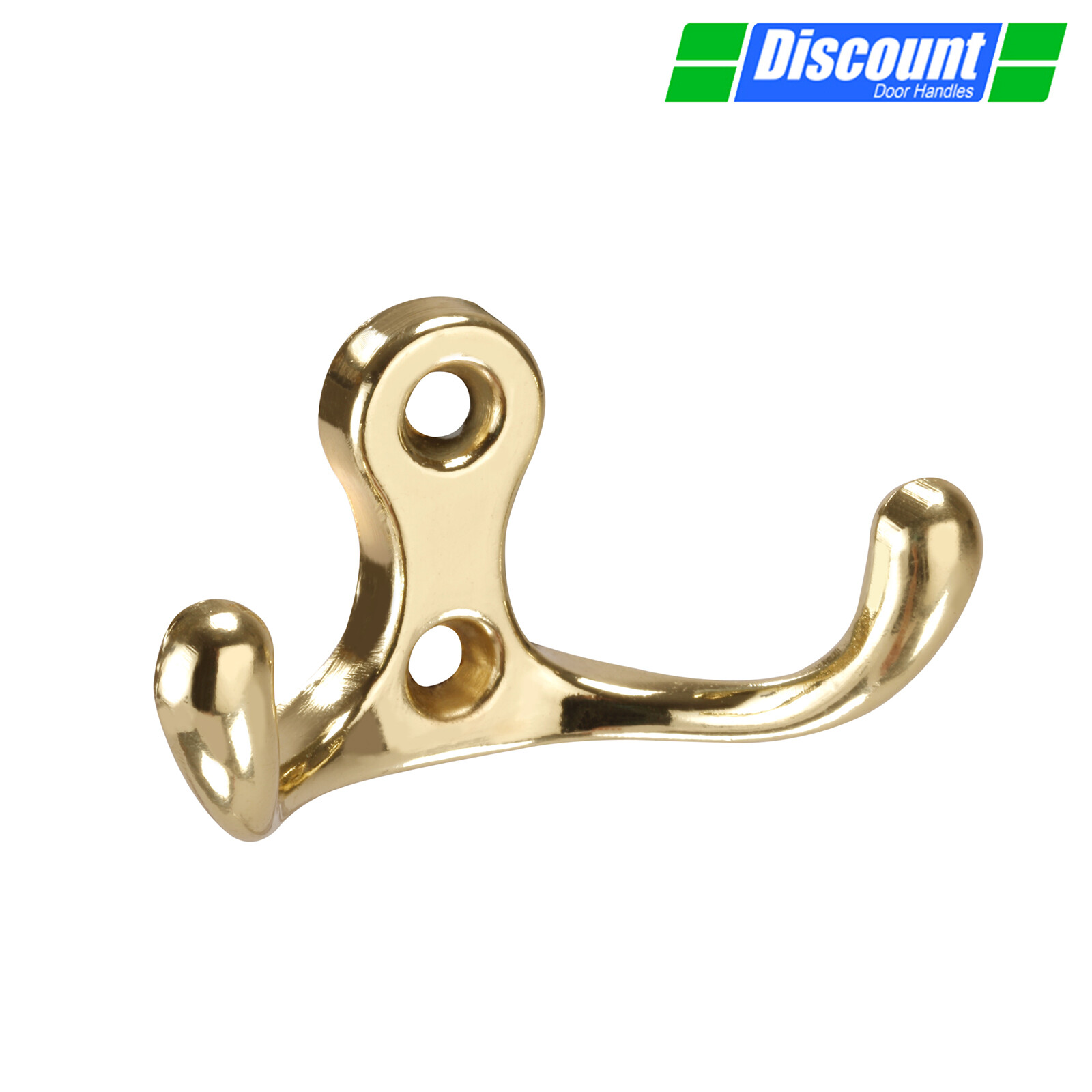 Coat Hook with Double Hook in Polished Brass eBay
