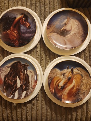 Danbury Mint Collectible Horse Plates Full Set Of 8 Nobel & Free Thoroughbreds - Picture 2 of 19