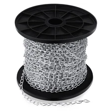 100 ft Jack Chain Galvanized Steel Hanging Chain Link Chain Silver Chain Roll...