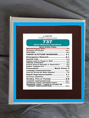 boeing 737 quick reference handbook manual printed & binder ms flight sim