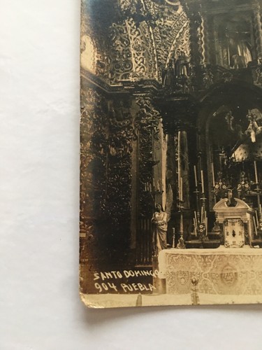 Vtg RPPC Early 1920S Santa Domingo Puebla Beautiful inside Art Work Postcard - Picture 2 of 7