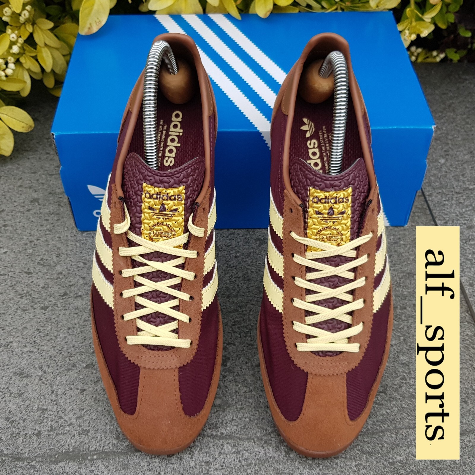 ❤ BNWB & Genuine adidas originals ® SL 72 OG Trainers Maroon & Yellow UK Size 10 image 4