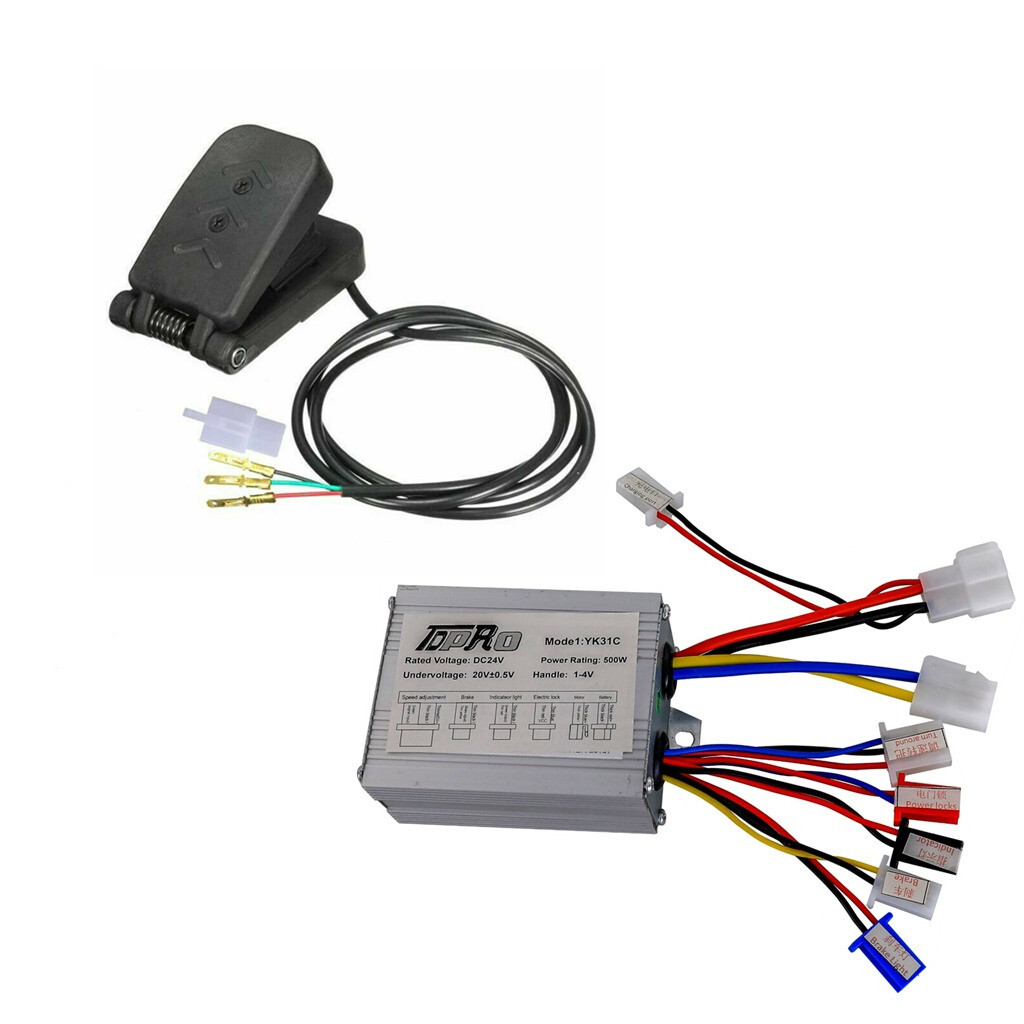 24V 500W Brush Electric Motor Kit Controller for E-bike Razor E300 ATV Scooter