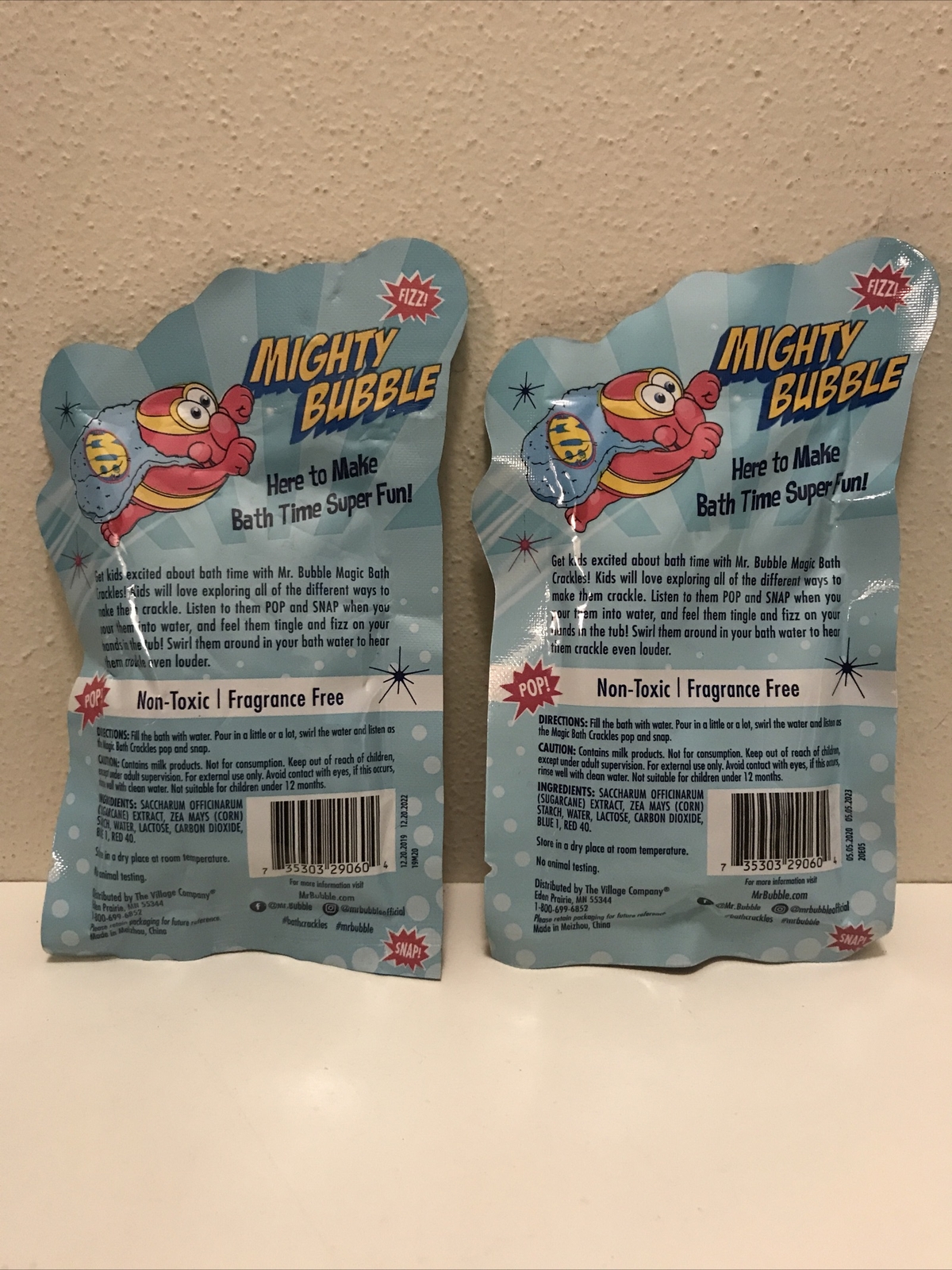 (2) Mr. Bubble Magic Bath Crackles Pop & Snap Fizz Both 1.05 Oz Best