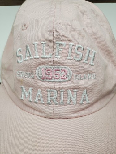 Sail Fish Marina Pink Beach Hat Cap By Champion Adjustable Strap Back - Picture 2 of 10