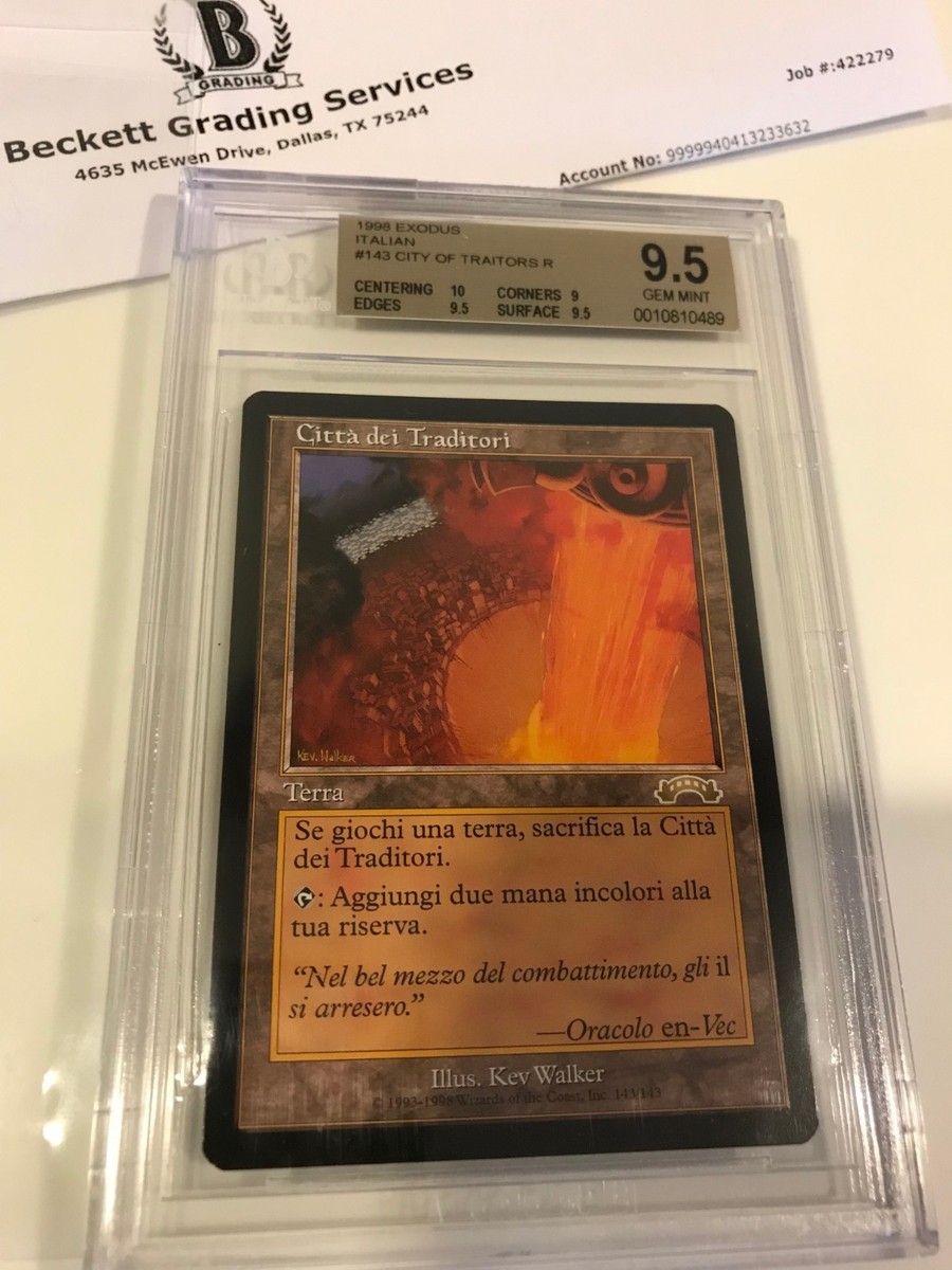 BGS 9.5 MTG City of Traitors Exodus FBB Italian MINT unplayed pack