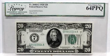 1928 $20 FRN Chicago   FR 2050-G LEGACY 64 PPQ CHOICE CRISP UNCIRCULATED