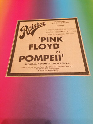 top music advert from pink floyd 1973 at Pompeii