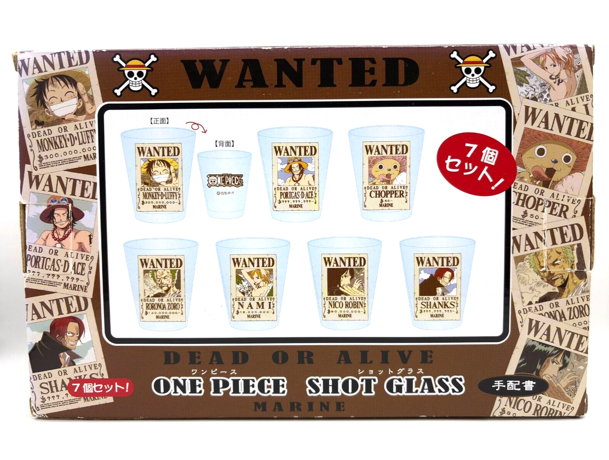 One Piece WANTED Shot Glass Set of 7 boxed-From Japan | eBay