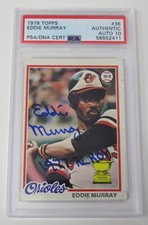 Eddie Murray HOF Signed 1978 Topps RC Rookie Card w/ 