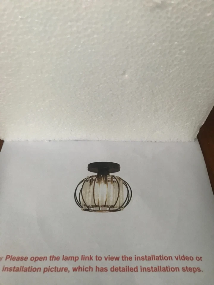 NOVA Luminária Pingente de Teto de Cristal Home Decorators Mercer Montagem Semi Lavada - Imagem 4 de 4