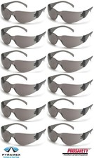 12 PR. SMOKE GRAY Safety Glasses Protective Work Eyewear UV ANSI Z87+ Sunglasses