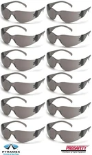 12 PR. SMOKE GRAY Safety Glasses Protective Work Eyewear UV ANSI Z87+ Sunglasses