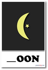 NEW LANGUAGE ARTS POSTER - Moon Missing Letter Exercise POSTER