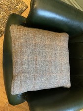 Tetrad Harris Tweed Cushion with Leather Piping &amp; Feather Filled Insert