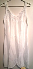 VINTAGE Mode Chic Beautiful Women's White Full Slip with Lace Trim Size M/EU 45